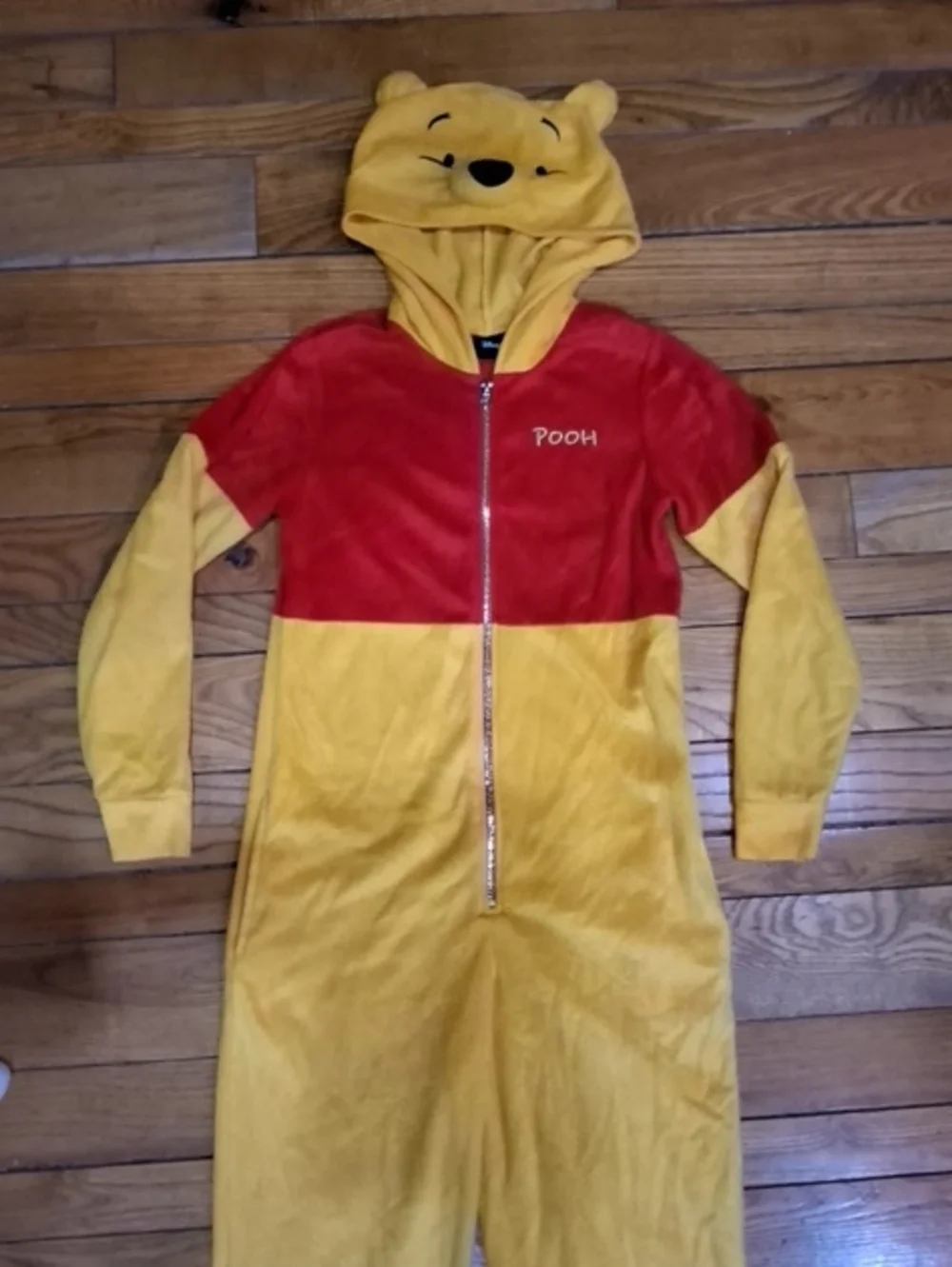 Disney Winnie the Pooh Yellow and Red Hooded Onesie Costume